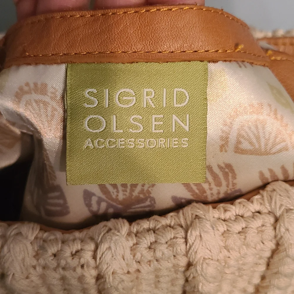 Sigrid Olsen Tan and‎ Cream Woven Women's Hobo Bag